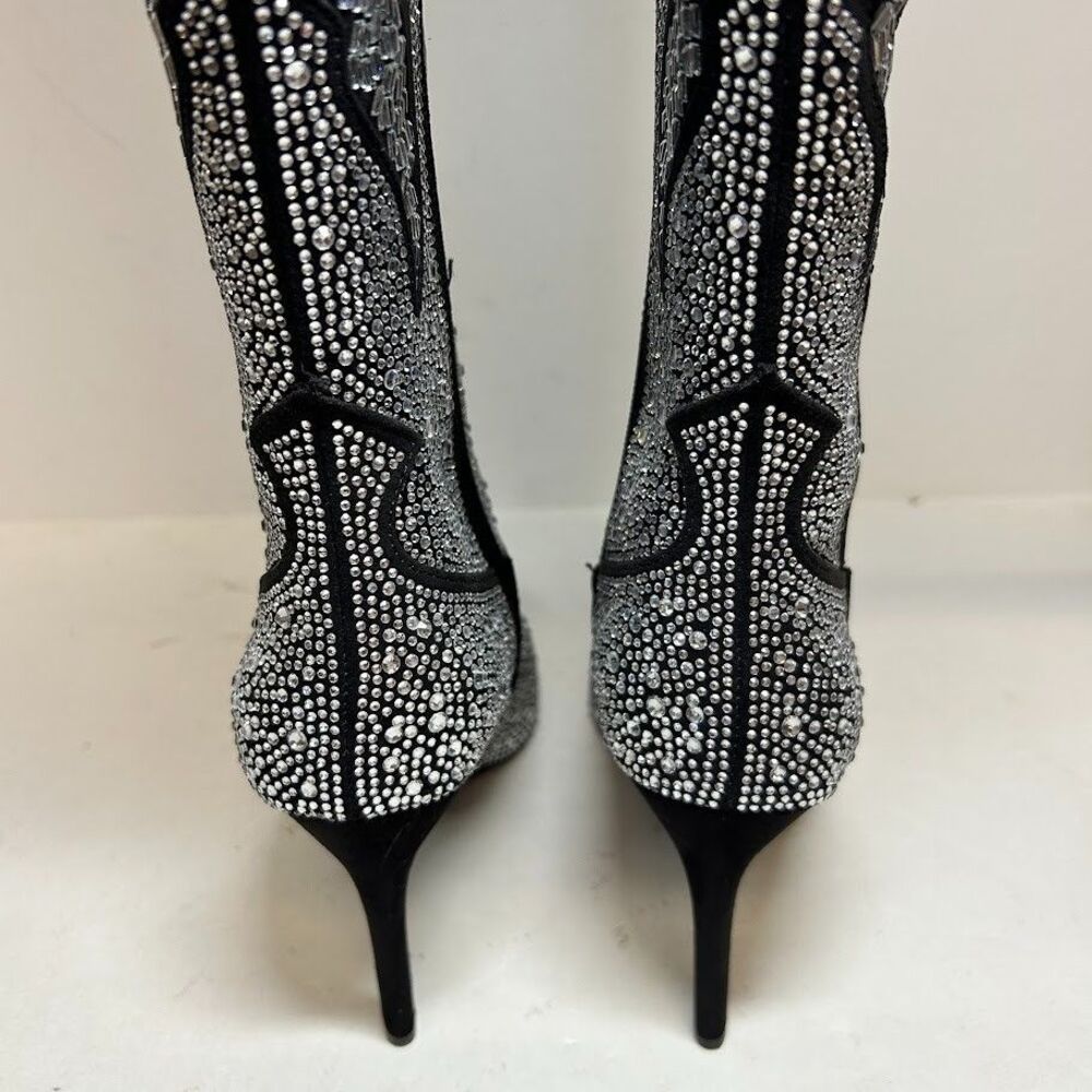 INC Womens 7.5 M Pewter Iresa Rhinestone High Heeled Over The Knee Boots NIB OW9 - Picture 6 of 7